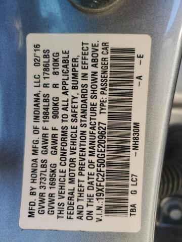 Photo 11 VIN: 19XFC2F50GE209627 - HONDA CIVIC LX 