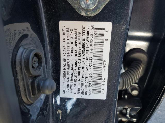 Photo 11 VIN: 19XFC2F50GE222443 - HONDA CIVIC 