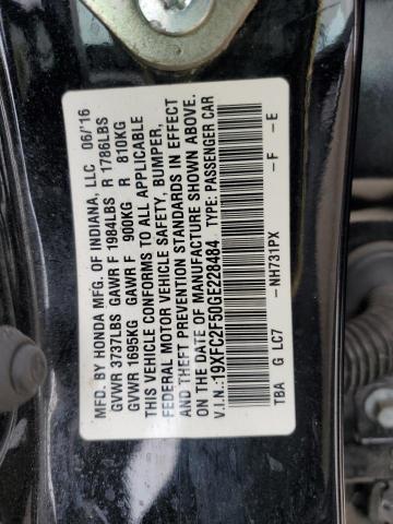 Photo 11 VIN: 19XFC2F50GE228484 - HONDA CIVIC LX 