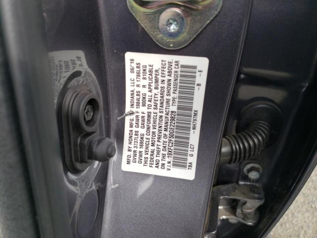 Photo 11 VIN: 19XFC2F50GE229828 - HONDA CIVIC LX 