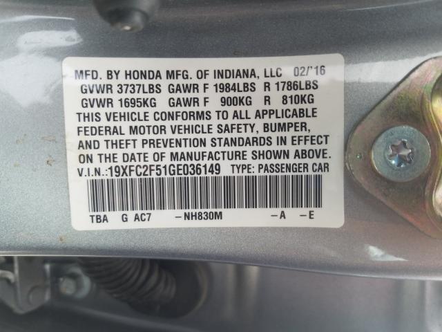 Photo 9 VIN: 19XFC2F51GE036149 - HONDA CIVIC LX 