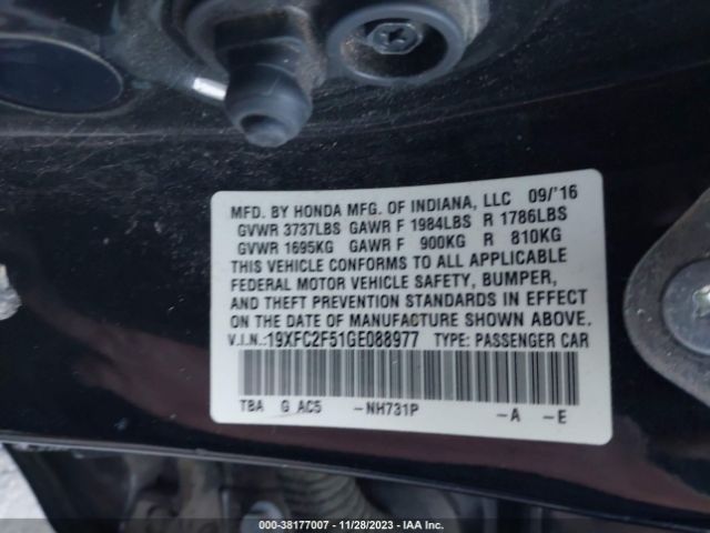 Photo 8 VIN: 19XFC2F51GE088977 - HONDA CIVIC 