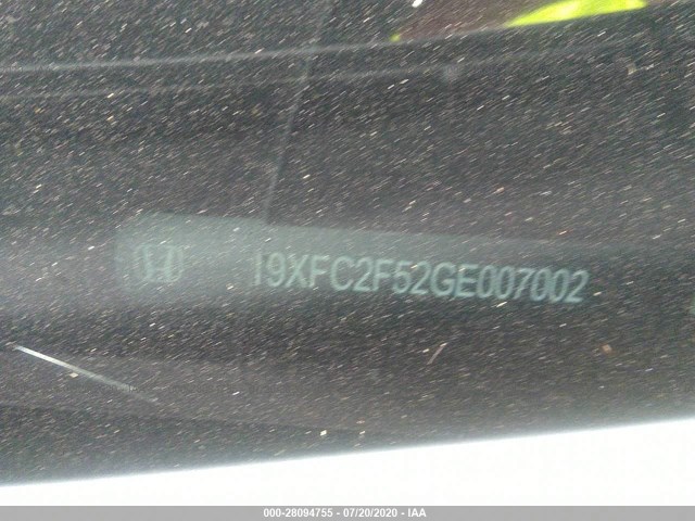 Photo 8 VIN: 19XFC2F52GE007002 - HONDA CIVIC SEDAN 