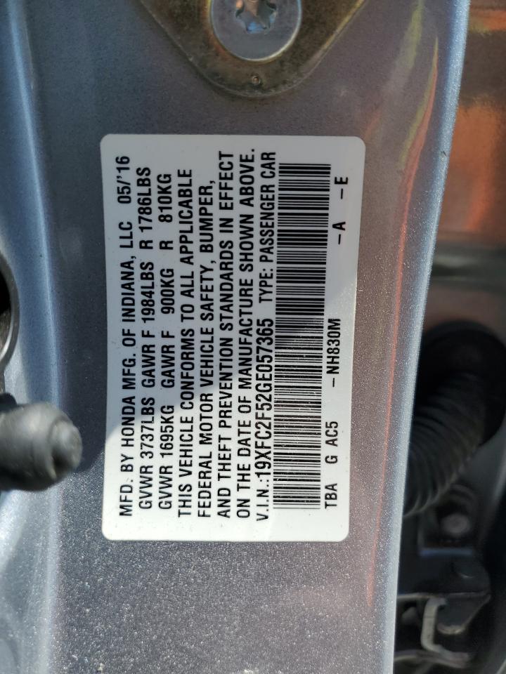 Photo 11 VIN: 19XFC2F52GE057365 - HONDA CIVIC 