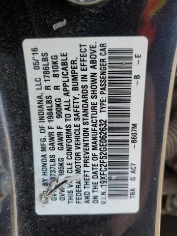 Photo 11 VIN: 19XFC2F52GE062632 - HONDA CIVIC LX 