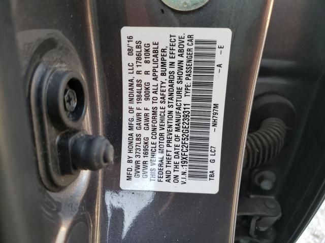 Photo 9 VIN: 19XFC2F52GE239311 - HONDA CIVIC LX 