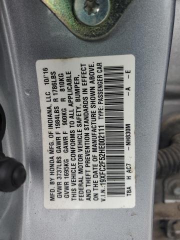 Photo 11 VIN: 19XFC2F52HE002111 - HONDA CIVIC LX 