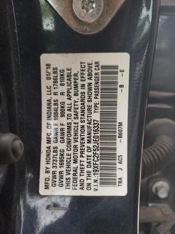 Photo 12 VIN: 19XFC2F52JE016337 - HONDA CIVIC 