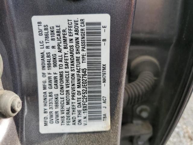 Photo 11 VIN: 19XFC2F52JE027645 - HONDA CIVIC 