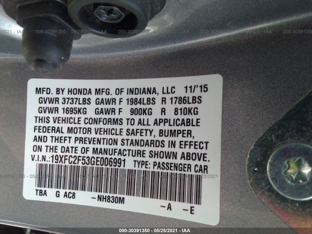 Photo 8 VIN: 19XFC2F53GE006991 - HONDA CIVIC SEDAN 