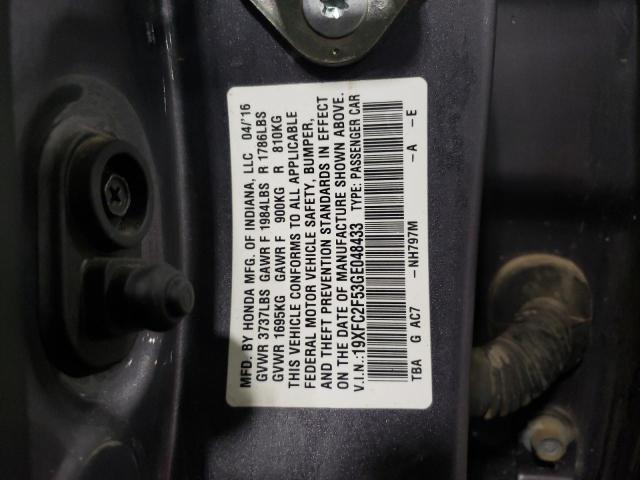 Photo 11 VIN: 19XFC2F53GE048433 - HONDA CIVIC LX 