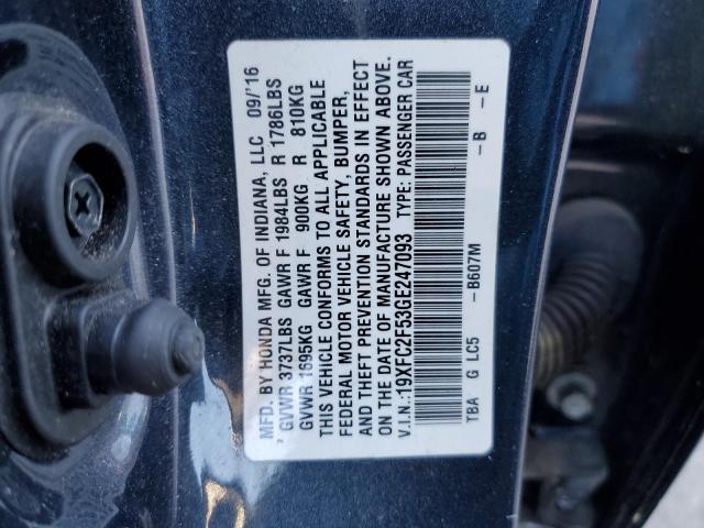 Photo 11 VIN: 19XFC2F53GE247093 - HONDA CIVIC 