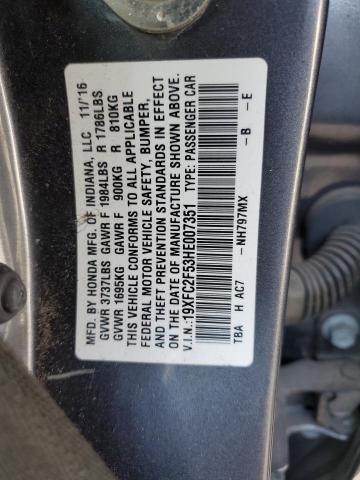 Photo 11 VIN: 19XFC2F53HE007351 - HONDA CIVIC 