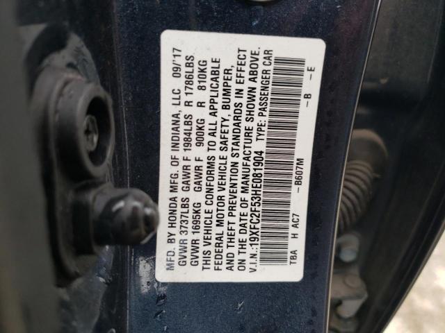 Photo 11 VIN: 19XFC2F53HE081904 - HONDA CIVIC 
