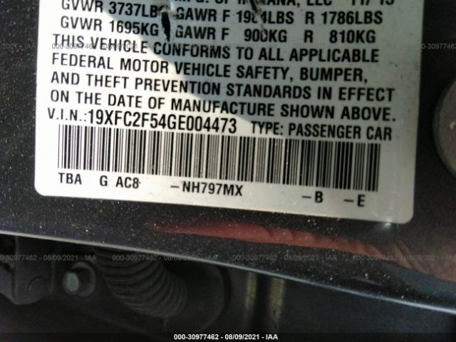 Photo 8 VIN: 19XFC2F54GE004473 - HONDA CIVIC SEDAN 