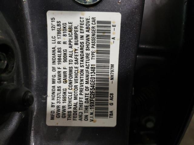 Photo 9 VIN: 19XFC2F54GE013481 - HONDA CIVIC LX 