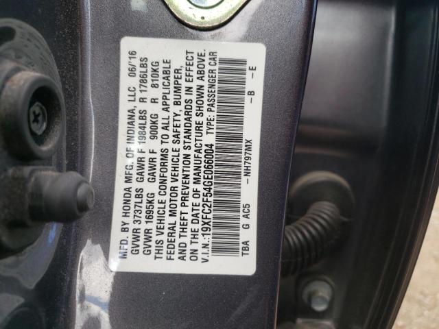 Photo 9 VIN: 19XFC2F54GE066004 - HONDA CIVIC LX 