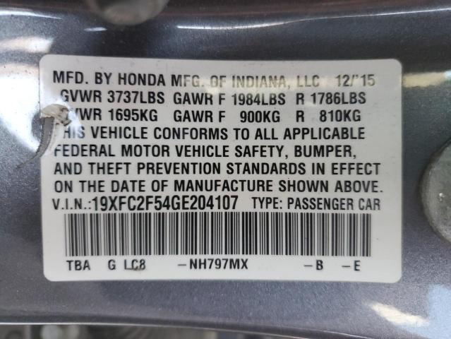 Photo 12 VIN: 19XFC2F54GE204107 - HONDA CIVIC 