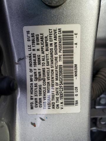 Photo 11 VIN: 19XFC2F54GE208089 - HONDA CIVIC LX 