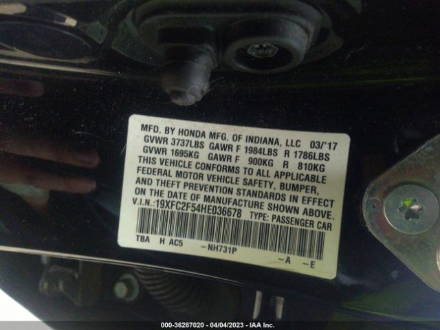 Photo 8 VIN: 19XFC2F54HE036678 - HONDA CIVIC LX 