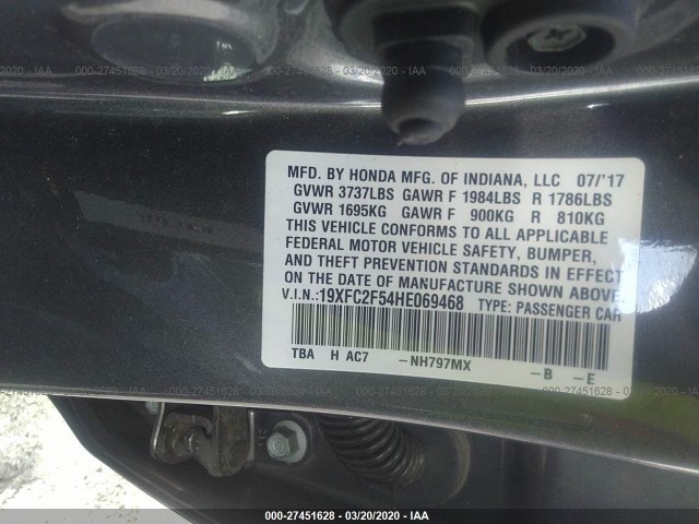 Photo 8 VIN: 19XFC2F54HE069468 - HONDA CIVIC SEDAN 