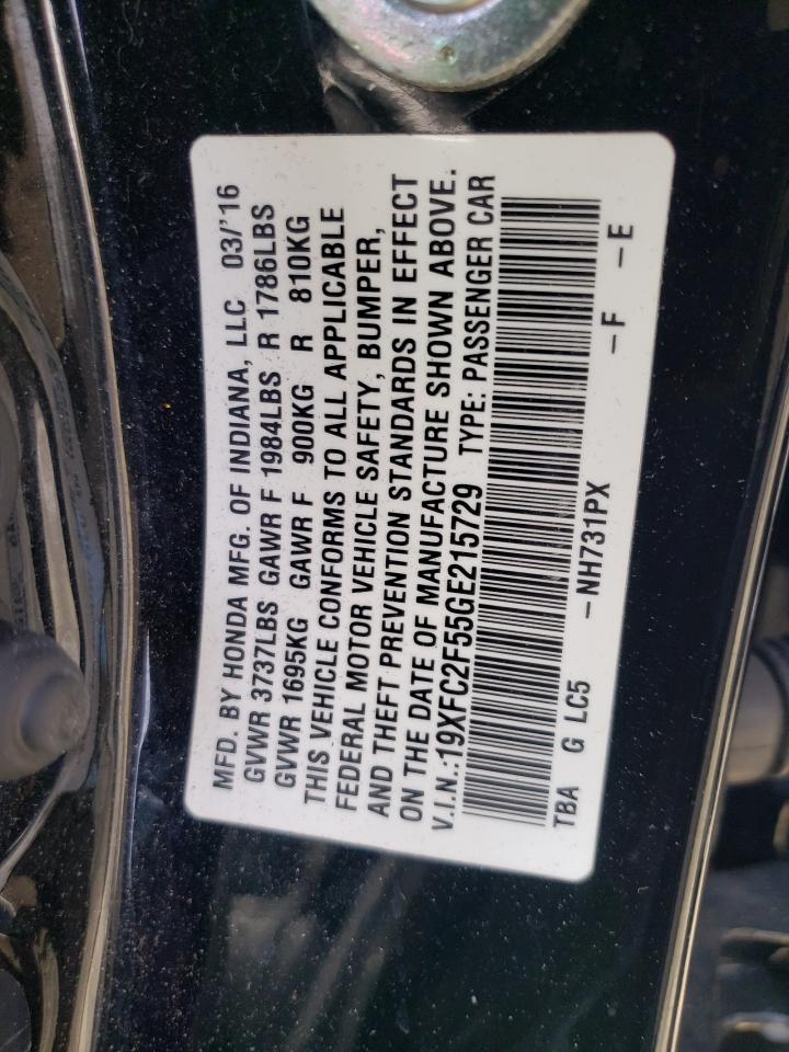 Photo 11 VIN: 19XFC2F55GE215729 - HONDA CIVIC 