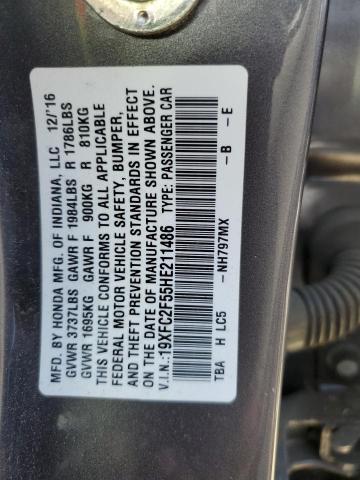 Photo 11 VIN: 19XFC2F55HE211486 - HONDA CIVIC 