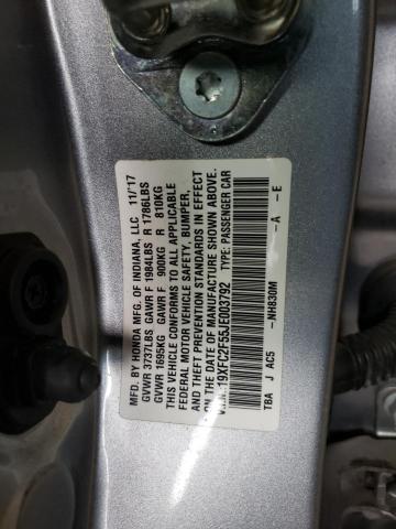 Photo 12 VIN: 19XFC2F55JE003792 - HONDA CIVIC LX 