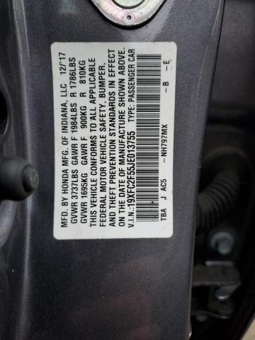 Photo 12 VIN: 19XFC2F55JE013755 - HONDA CIVIC 