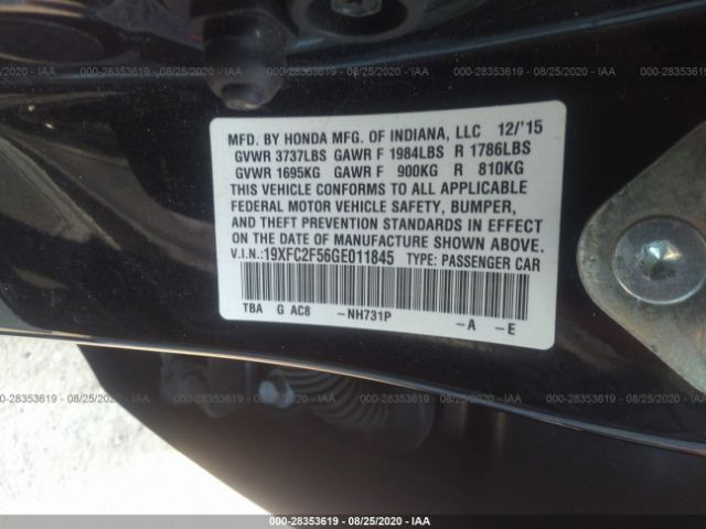 Photo 8 VIN: 19XFC2F56GE011845 - HONDA CIVIC SEDAN 