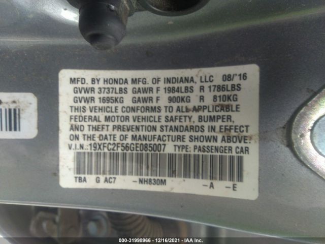 Photo 8 VIN: 19XFC2F56GE085007 - HONDA CIVIC SEDAN 