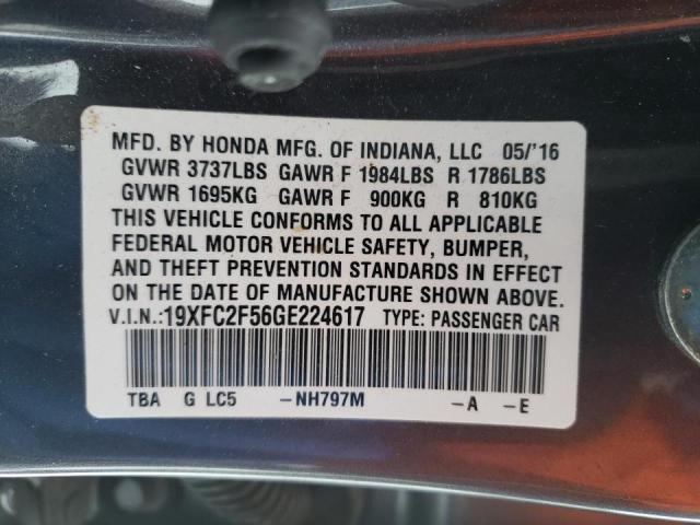 Photo 9 VIN: 19XFC2F56GE224617 - HONDA CIVIC LX 