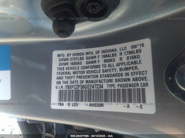 Photo 8 VIN: 19XFC2F56GE247234 - HONDA CIVIC SEDAN 