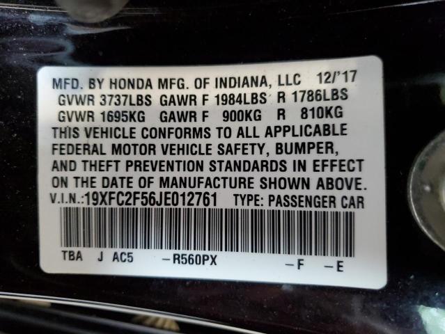 Photo 11 VIN: 19XFC2F56JE012761 - HONDA CIVIC 