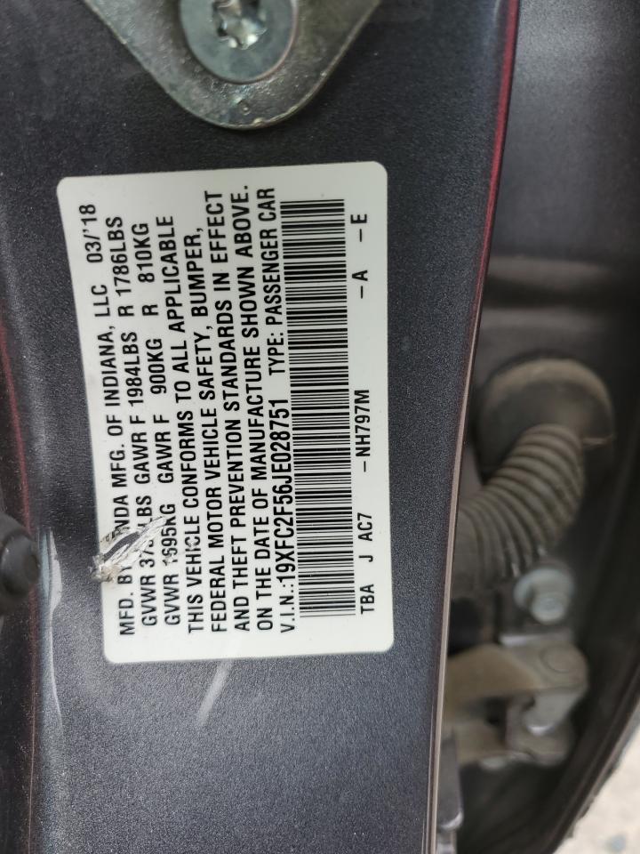 Photo 12 VIN: 19XFC2F56JE028751 - HONDA CIVIC 