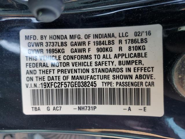 Photo 11 VIN: 19XFC2F57GE038245 - HONDA CIVIC 