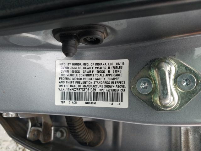 Photo 9 VIN: 19XFC2F57GE051089 - HONDA CIVIC LX 