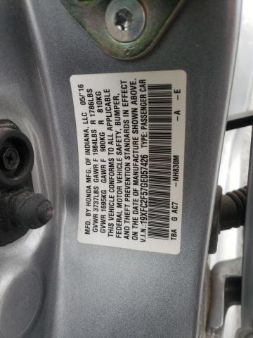 Photo 9 VIN: 19XFC2F57GE057426 - HONDA CIVIC LX 