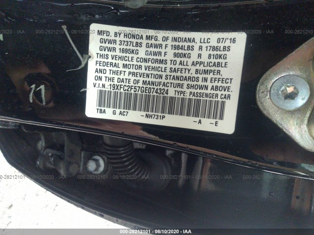 Photo 8 VIN: 19XFC2F57GE074324 - HONDA CIVIC SEDAN 