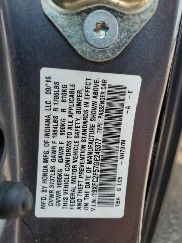 Photo 11 VIN: 19XFC2F57GE245377 - HONDA CIVIC LX 