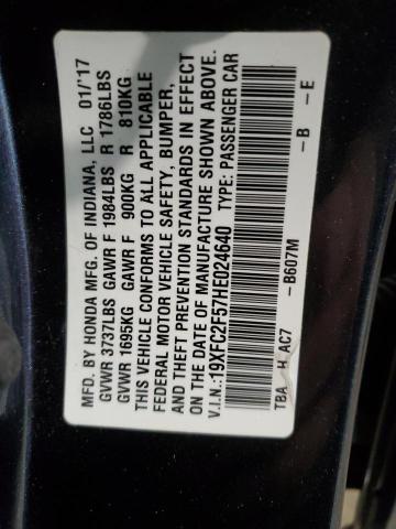 Photo 11 VIN: 19XFC2F57HE024640 - HONDA CIVIC 