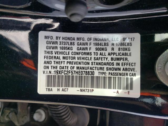 Photo 9 VIN: 19XFC2F57HE078830 - HONDA CIVIC LX 