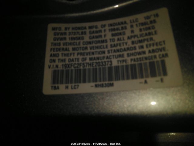 Photo 8 VIN: 19XFC2F57HE203373 - HONDA CIVIC 