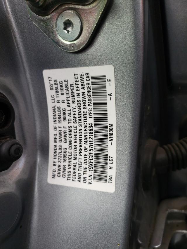 Photo 9 VIN: 19XFC2F57HE218634 - HONDA CIVIC LX 