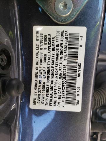 Photo 9 VIN: 19XFC2F58GE024175 - HONDA CIVIC LX 