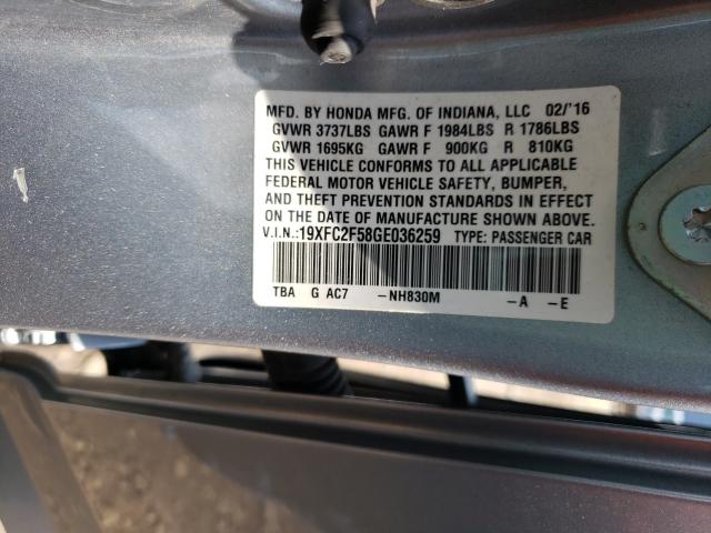 Photo 9 VIN: 19XFC2F58GE036259 - HONDA CIVIC LX 