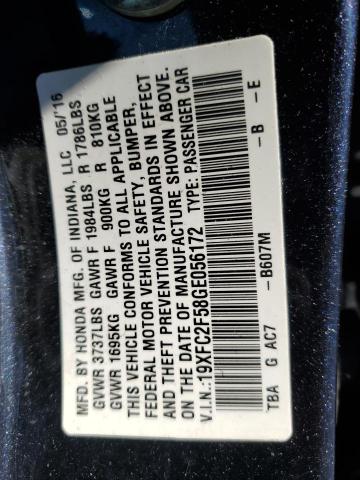 Photo 11 VIN: 19XFC2F58GE056172 - HONDA CIVIC LX 