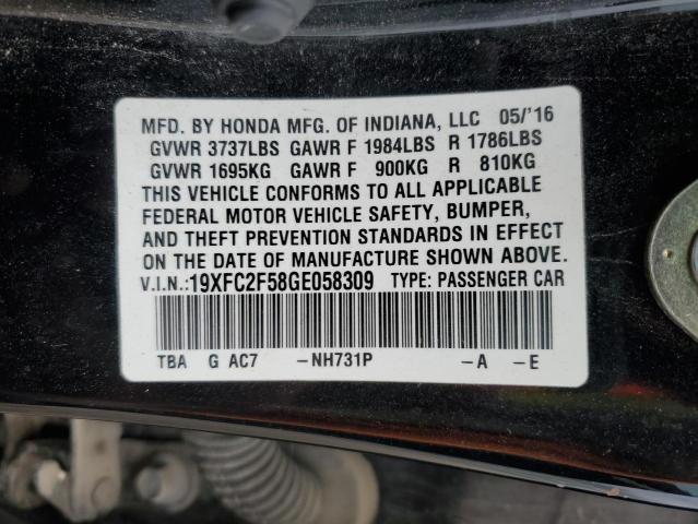 Photo 11 VIN: 19XFC2F58GE058309 - HONDA CIVIC 