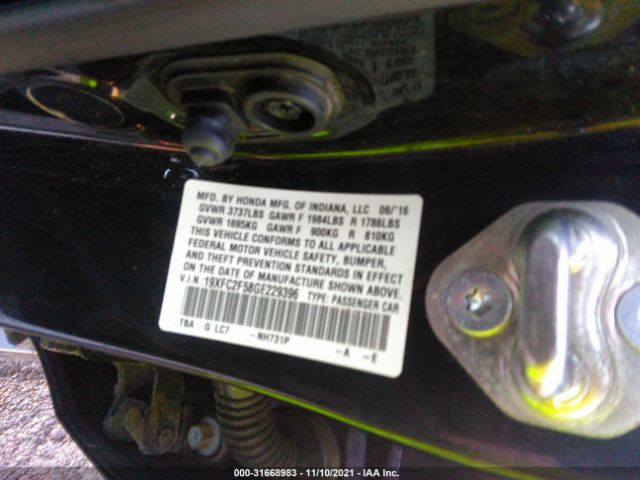 Photo 8 VIN: 19XFC2F58GE229396 - HONDA CIVIC SEDAN 