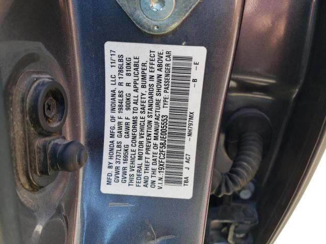 Photo 12 VIN: 19XFC2F58JE005553 - HONDA CIVIC LX 